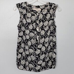 Loft floral sleeveless popover blouse XS